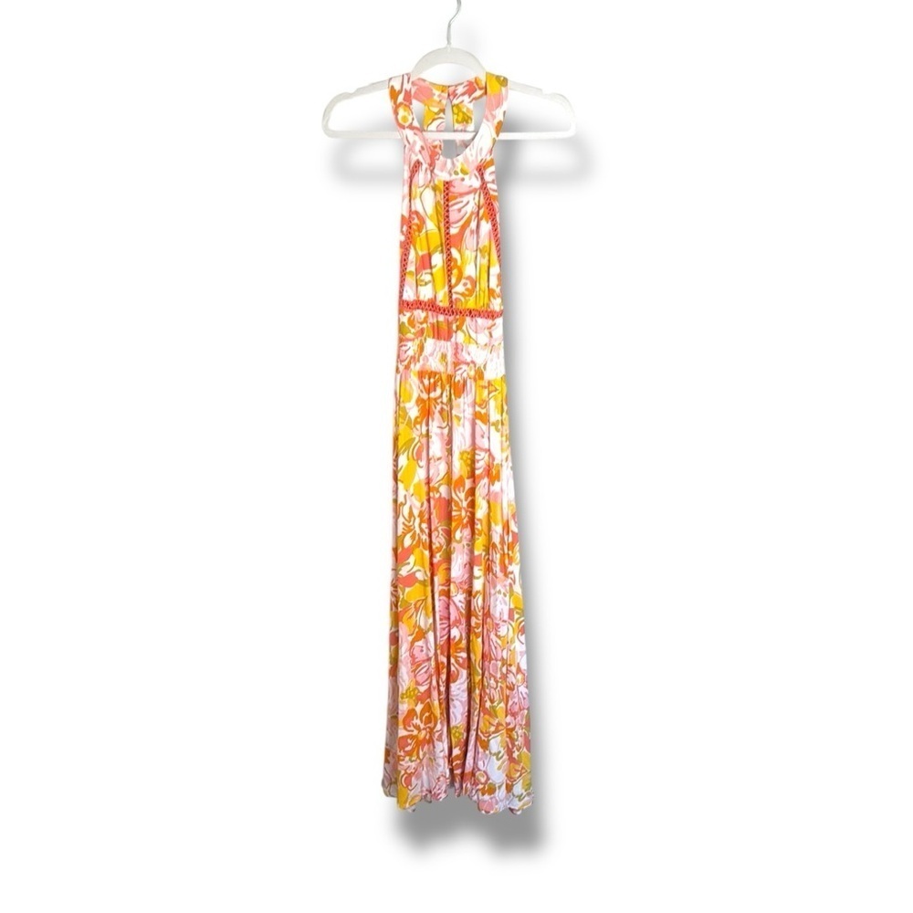 Abel the Label Floral Halter Maxi Dress Size Small
